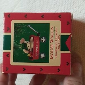 Vintage Hallmark Keepsake Ornament from 1985 Mouse Wagon